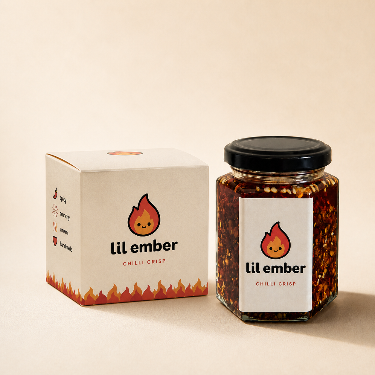 Lil Ember jar and square cream packaging concept